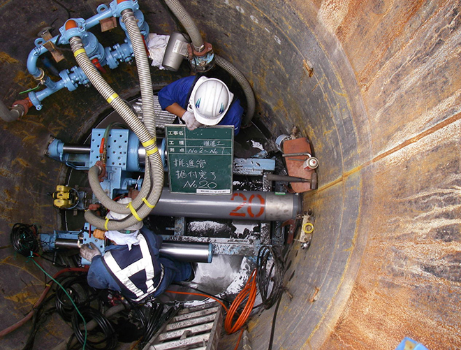 塩ビ管下水道推進工事